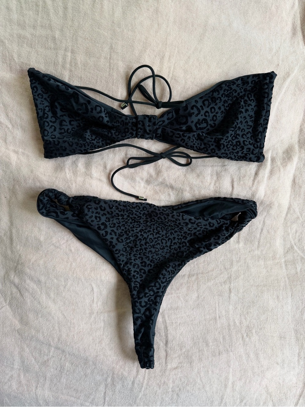 God Save Queens Black Cheetah Print Bikini Set